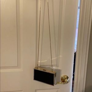 Black and gold should / clutch bag